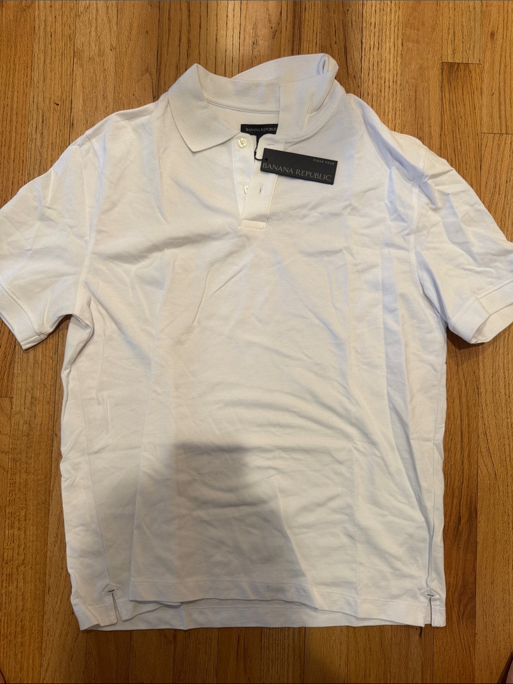 NEW Banana Republic White Polo Shirt Classic Cotton Short Sleeve